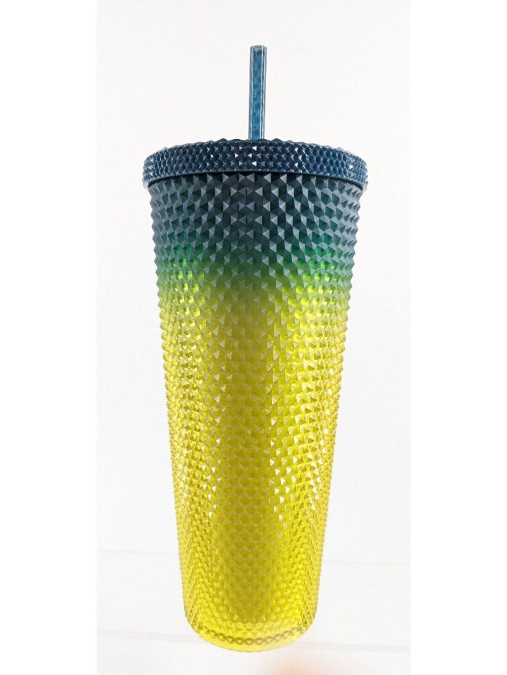 Starbucks Fall 2023 Gradient Tumbler - Lemon Yellow Blue Studded Venti 24oz Cold - Picture 4 of 7